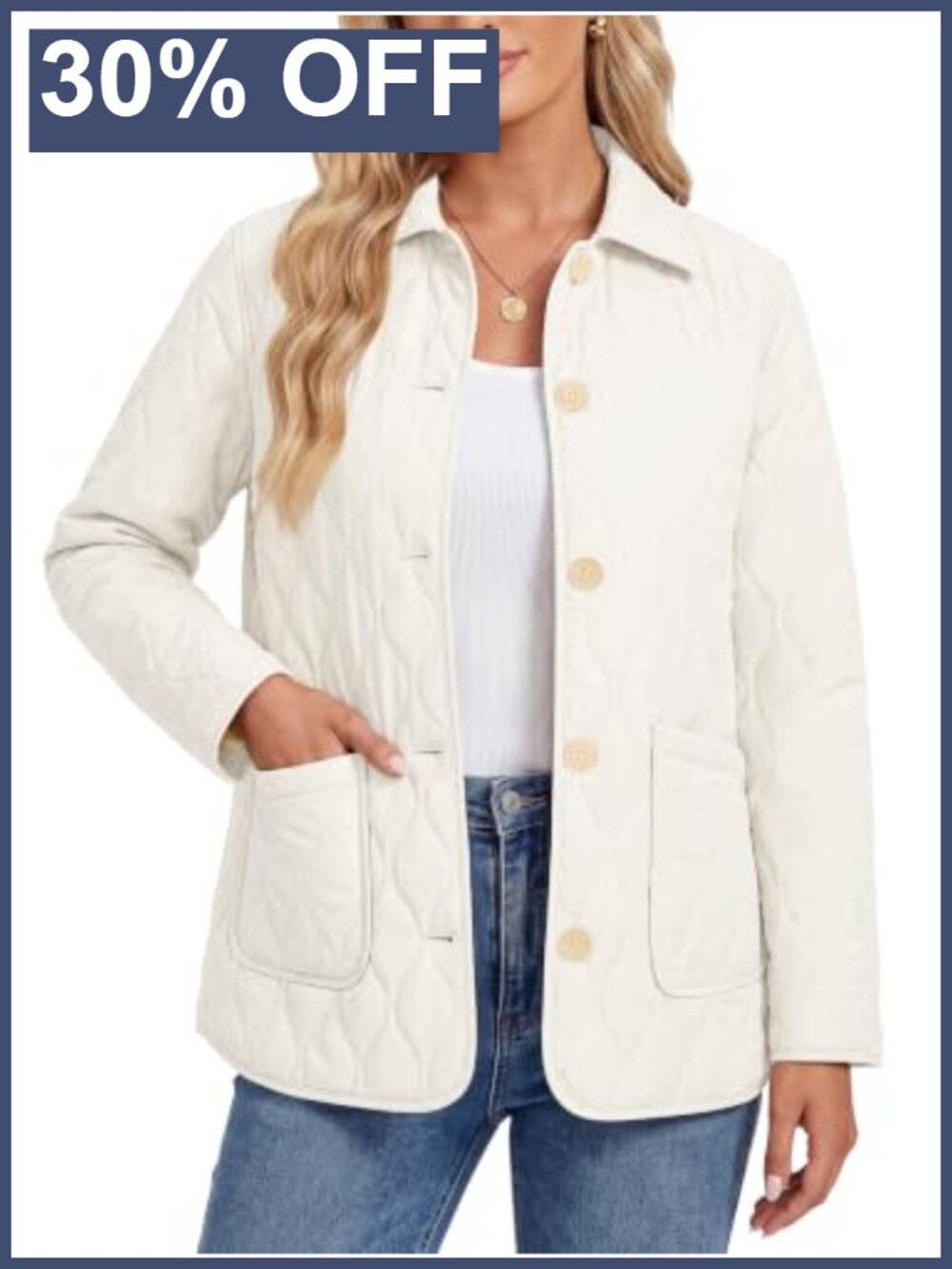 Womens Quilted Lightweight Puffer Jacket Button Down Fall Winter
